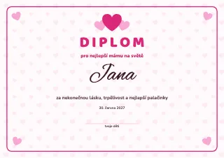 Vzor diplomu: Pro mámu a rodinu