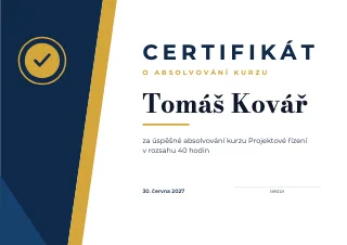 Vzor diplomu: Certifikát pro kurzy a firmy