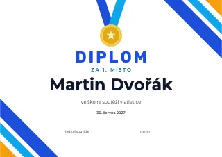 Vzor diplomu: Sportovní akce
