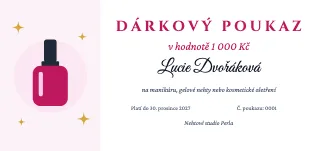 Vzor dárkového poukazu: Poukaz na kosmetiku a nehty