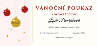 Vzor dárkového poukazu: Vánoční poukaz s ozdobami