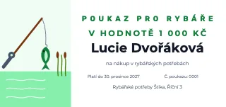Vzor dárkového poukazu: Poukaz pro rybáře