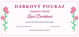 Vzor dárkového poukazu: Květinový poukaz