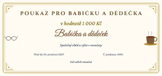 Vzor dárkového poukazu: Poukaz pro babičku a dědečka