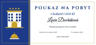 Vzor dárkového poukazu: Poukaz na pobyt v hotelu