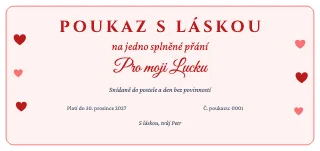 Vzor dárkového poukazu: Poukaz s láskou