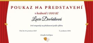 Vzor dárkového poukazu: Poukaz do divadla