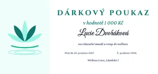 Vzor dárkového poukazu: Poukaz na masáž a wellness
